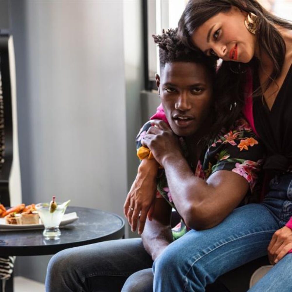 Man and woman posing